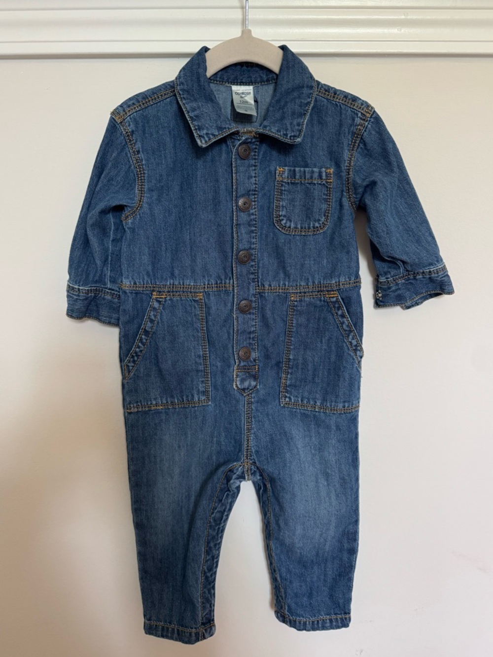 Oshkosh Toddler Denim Button-Front Jumpsuit - Personal Closet Item
